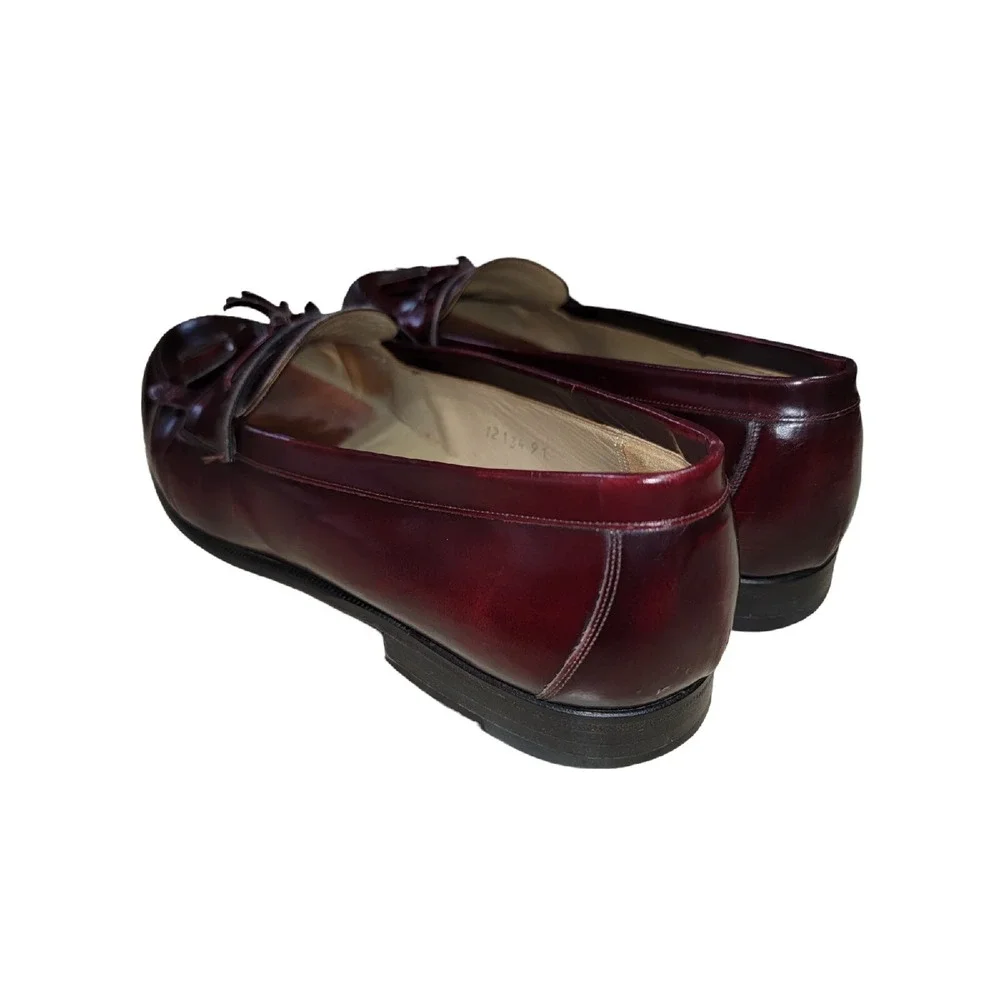 Mezlan Santander Tassel Loafers Men's 9.5W Oxblood Leather Moc Toe Dress Shoes